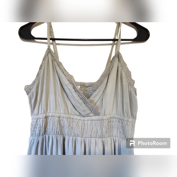 Sim Sam‎ Maxi Dress V Neck Spaghetti Strap Green Womens Size Medium - Picture 3 of 4